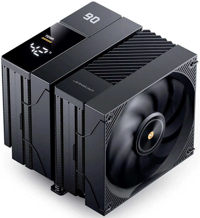 Кулер JONSBO CC90 Black LGA1851/1700/1200/115X/AM5/AM4 (TDP 285W, PWM, 130mm Black Fan + 120mm Black Fan, 6 тепловых трубок, медная база)