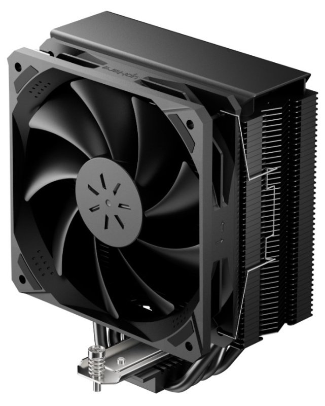 Кулер upHere P4K Black / 4HPx6mm, 200W TDP, single tower, 1x120mm fan, 800-1800RPM, 79.9 CFM, 27dBA