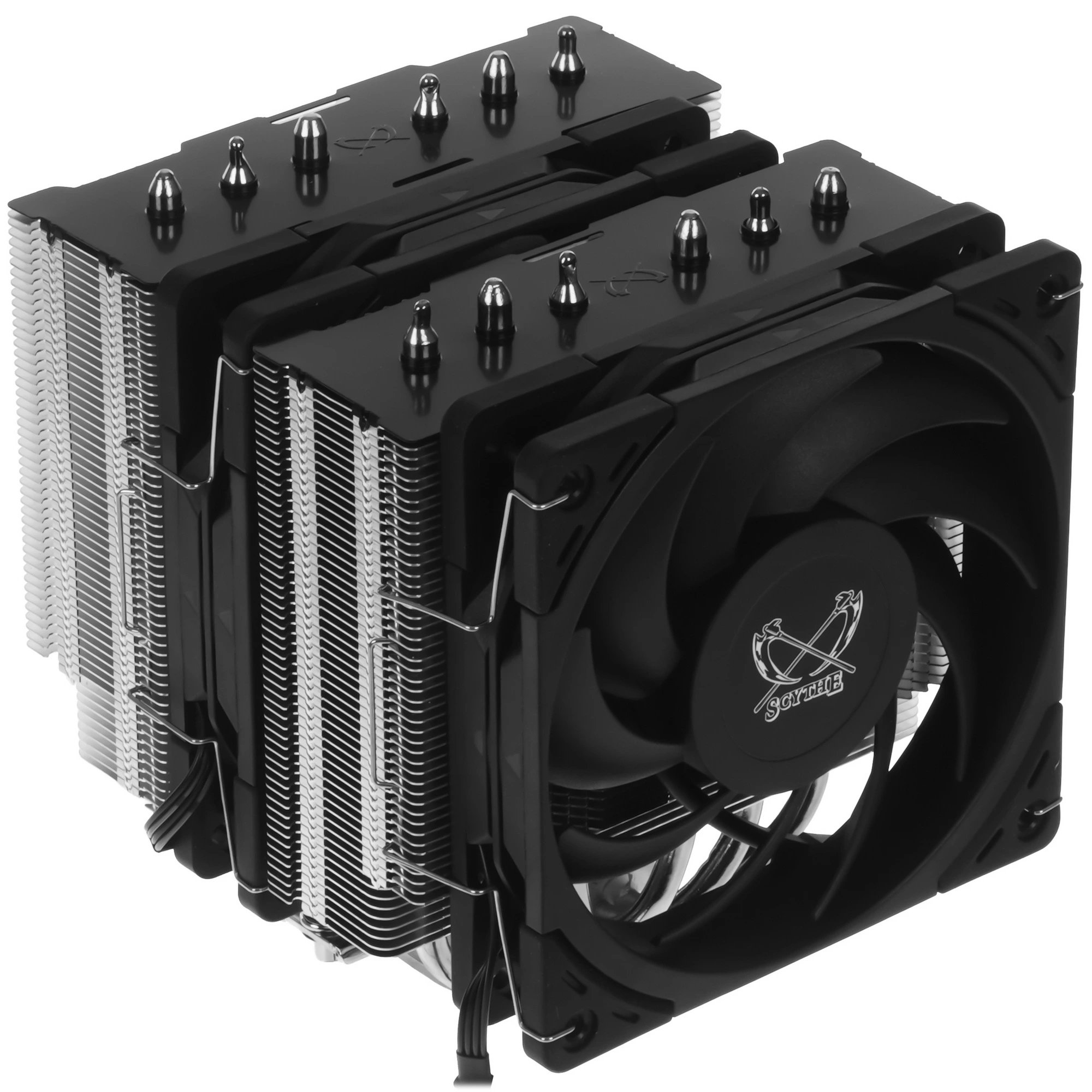 Кулер Scythe Magoroku Black/Silver (SCMR-1000) (280W, 4-pin PWM, 155mm, Al/Cu, 6x6mm, 2x120mm, 60.29CFM, 26.88dBA, 2000RPM)