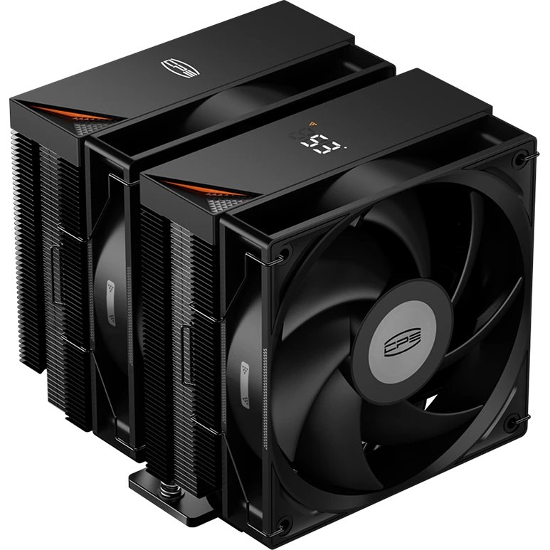 Кулер PcCooler RT620 Digital BK (RT620-BKNWYL-GL) Soc-AM5/AM4/1151/1200/2066/1700 черный 4-pin 34.9dB Al+Cu LCD 265W Ret
