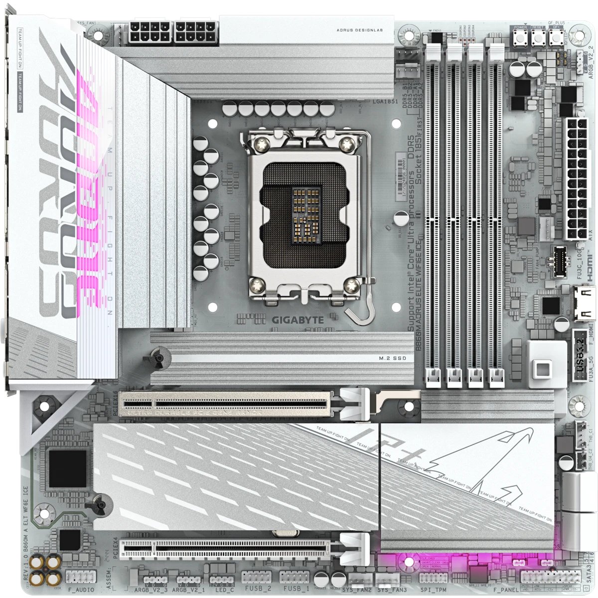 Материнская плата Gigabyte B860M Aorus Elite Wifi6E Ice