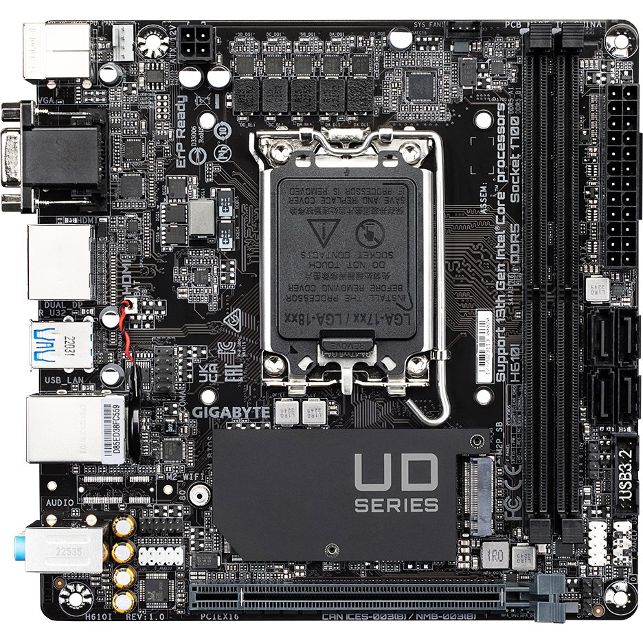 MB s1700 Gigabyte H610I, Intel H610, DDR4, PCIe 4.0 x16, ALC887, Mini-ITX