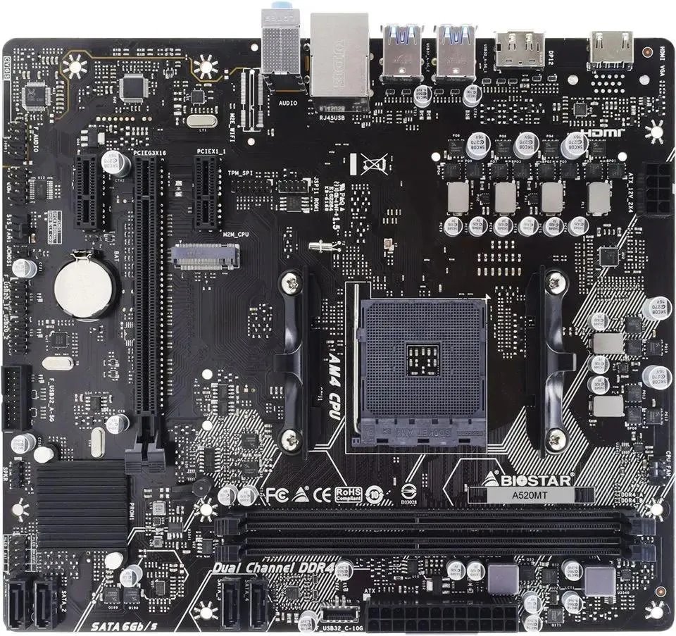 MB sAM4 BIOSTAR A520MT AMD A520, mATX, Ret