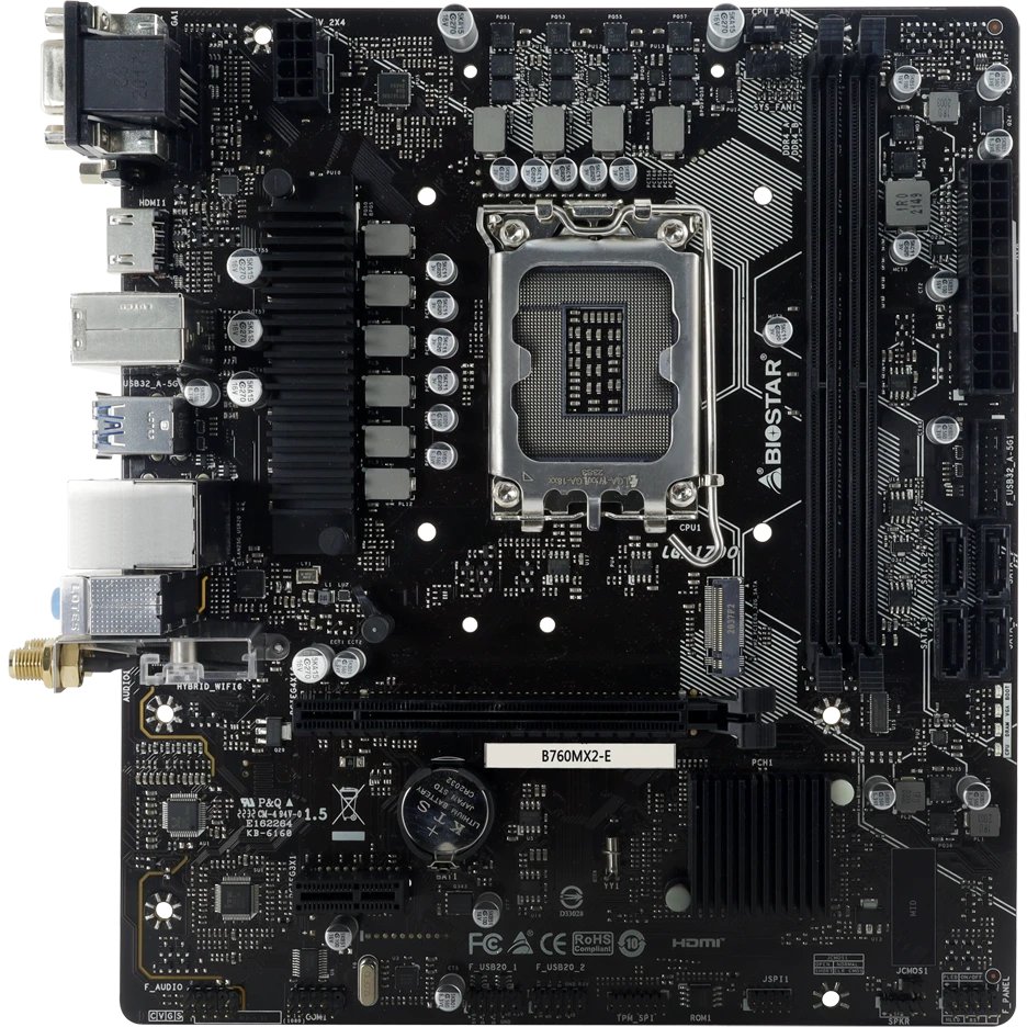 Материнская плата Biostar B760MX2-E, LGA 1700, Intel B760, mATX, Ret
