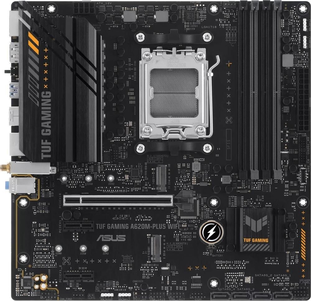 MB sAM5 ASUS TUF GAMING A620M-PLUS WIFI mATX 4xDDR5 PCIEx16 2xPCIEx1 2xM.2 2xDP HDMI 2.5GLAN Wi-Fi 6 (90MB1F00-M0EAY0)