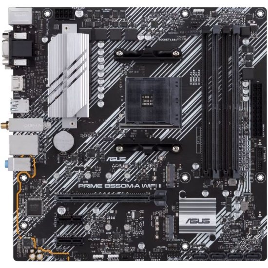 MB sAM4 ASUS PRIME B550M-A WIFI II mATX 4xDDR4 PCIEx16 2xPCIEx1 2xM.2 HDMI DVI VGA GLAN Wi-Fi 6 (90MB19X0-M0EAY0)