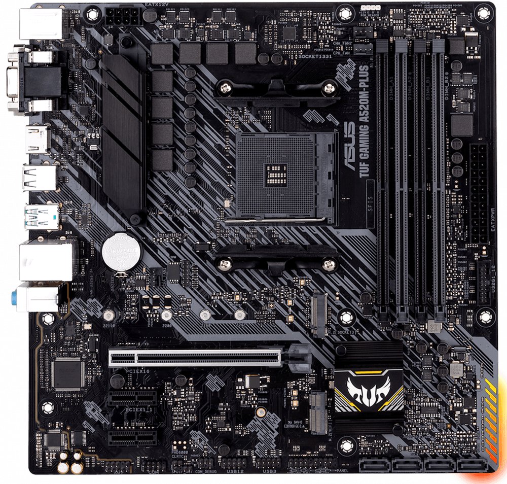 MB sAM4 ASUS TUF GAMING A520M-PLUS WIFI mATX 4хDDR4 1xPCIEx16 2xPCIEx1 M.2 DP HDMI VGA GLAN Wi-Fi 5 (90MB17F0-M0EAY0)