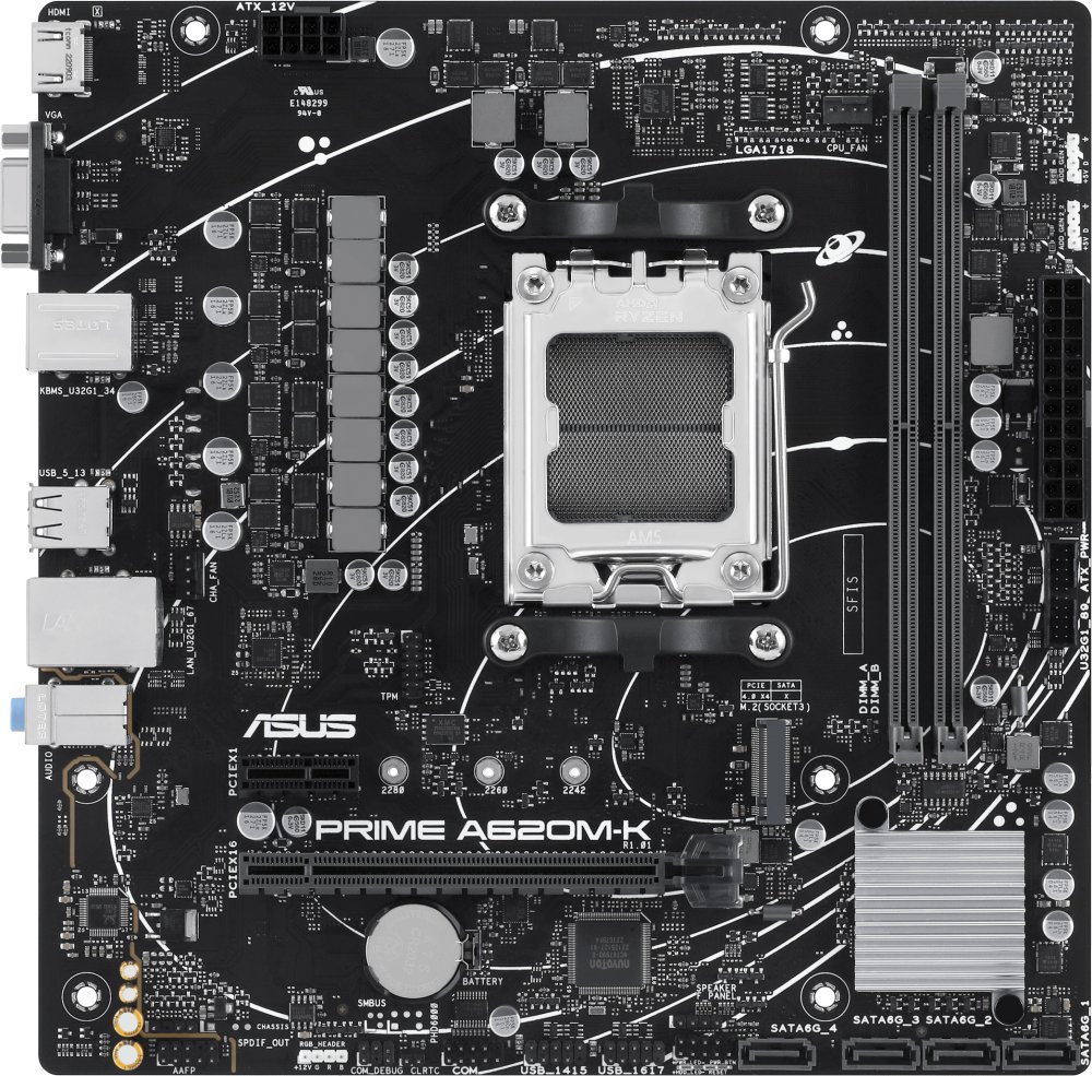 MB sAM5 ASUS PRIME A620M-K 90MB1F40-M0EAY0 mATX 2xDDR5 PCIEx16 PCIEx1 M.2 HDMI VGA 1GLAN
