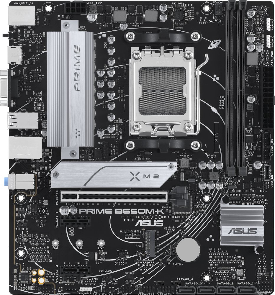 MB sAM5 ASUS PRIME B650M-K 90MB1F60-M0EAY0 mATX 2xDDR5 PCIEx16 2xPCIEx1 2xM.2 HDMI VGA 2.5GLAN