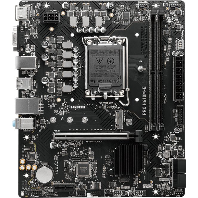MB s1700 MSI B PRO H610M-E H610 LGA1700 2DDR5 1PCI-Ex16 1PCI-Ex1 1M.2 Gen4 4SATA3.0 4USB3.2Gen1