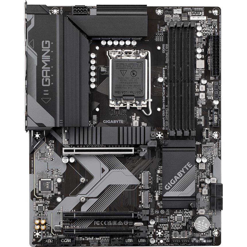 MB s1700 Gigabyte B760 Gaming X, Intel B760, 4xDDR5-4800 МГц, 3xPCI-Ex16, 3xM.2, Standard-ATX