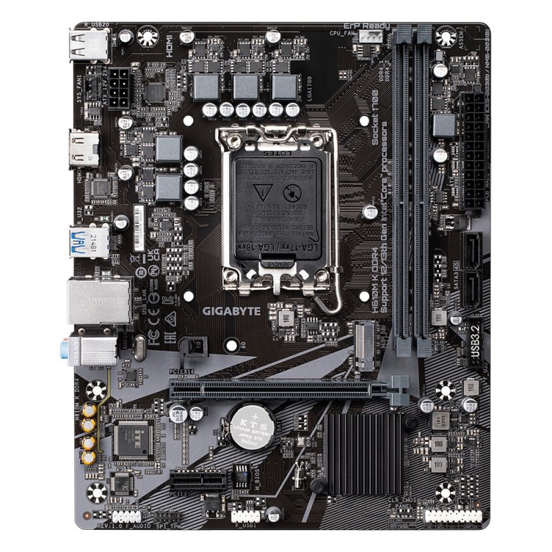 MB s1700 Gigabyte H610M K DDR4, Intel H610, 2xDDR4-3200, HDMI, 1xPCI-Ex16, 1xPCI-Ex1, 2xSATA3, 1xM.2, 8Ch Audio, GLan, (4+2)xUSB2.0, (2+2)xUSB3.2, mATX, RTL