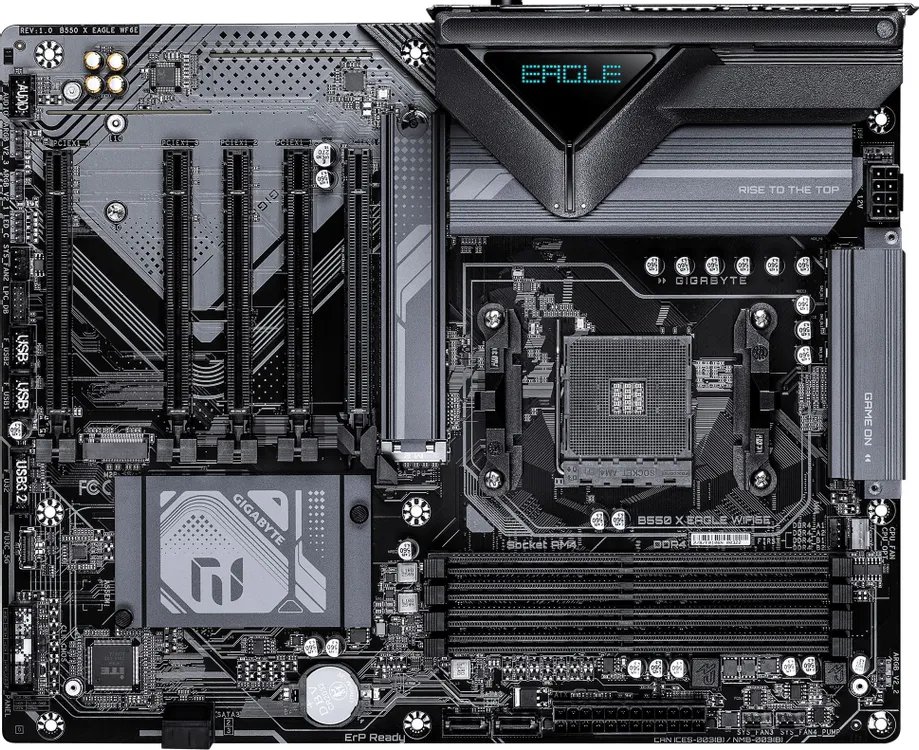 Материнская плата Gigabyte B550 X Eagle Wifi6E Soc-AM4 AMD B550 4xDDR4 ATX AC`97 8ch(7.1) 2.5Gg RAID+HDMI