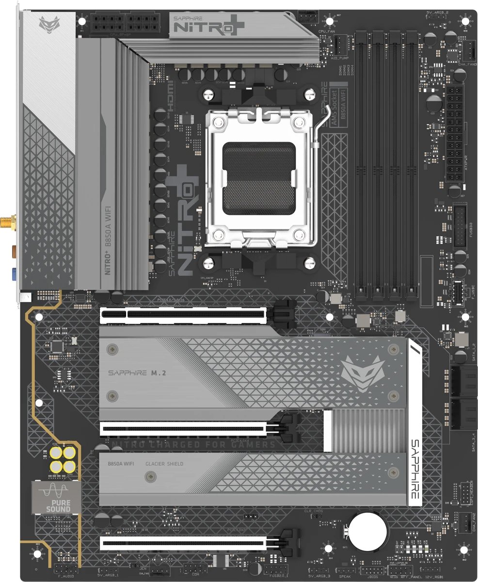 Материнская плата Sapphire Nitro+ B850A Wifi7 (52123-03-40G)