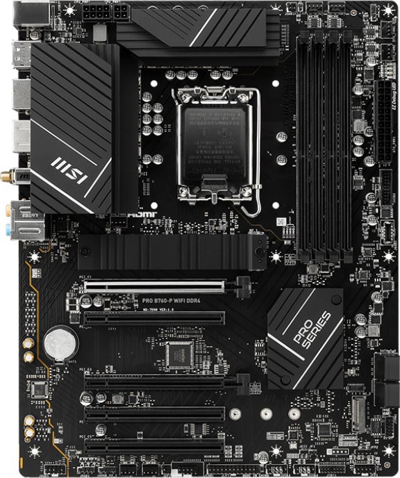 MB s1700 MSI Pro B760-P WiFi, 4*DDR4, 5*PCIEx16, 2*M.2, 2*TypeC, 2*USB3.2Gen2, 2*USB3.2Gen1, 8*USB2.0, 4*SATA3.0, 2.5G, DP, HDMI, ATX, RTL
