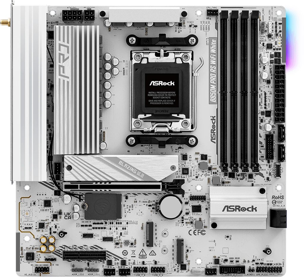 Материнская плата ASROCK B850M Pro RS Wifi White
