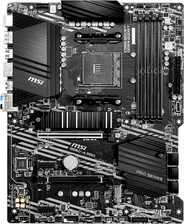 MB sAM4 MSI B550-A Pro, AMD B550, 4xDDR4-3200 МГц, 2xPCI-Ex16, 2xM.2, Standard-ATX