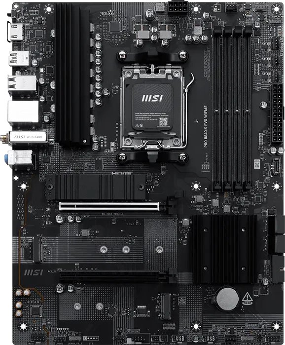 Материнская плата MSI Pro B840-S Evo Wifi6E Socket AM5 AMD B840 4xDDR5 ATX AC`97 8ch(7.1) 2.5Gg RAID+HDMI