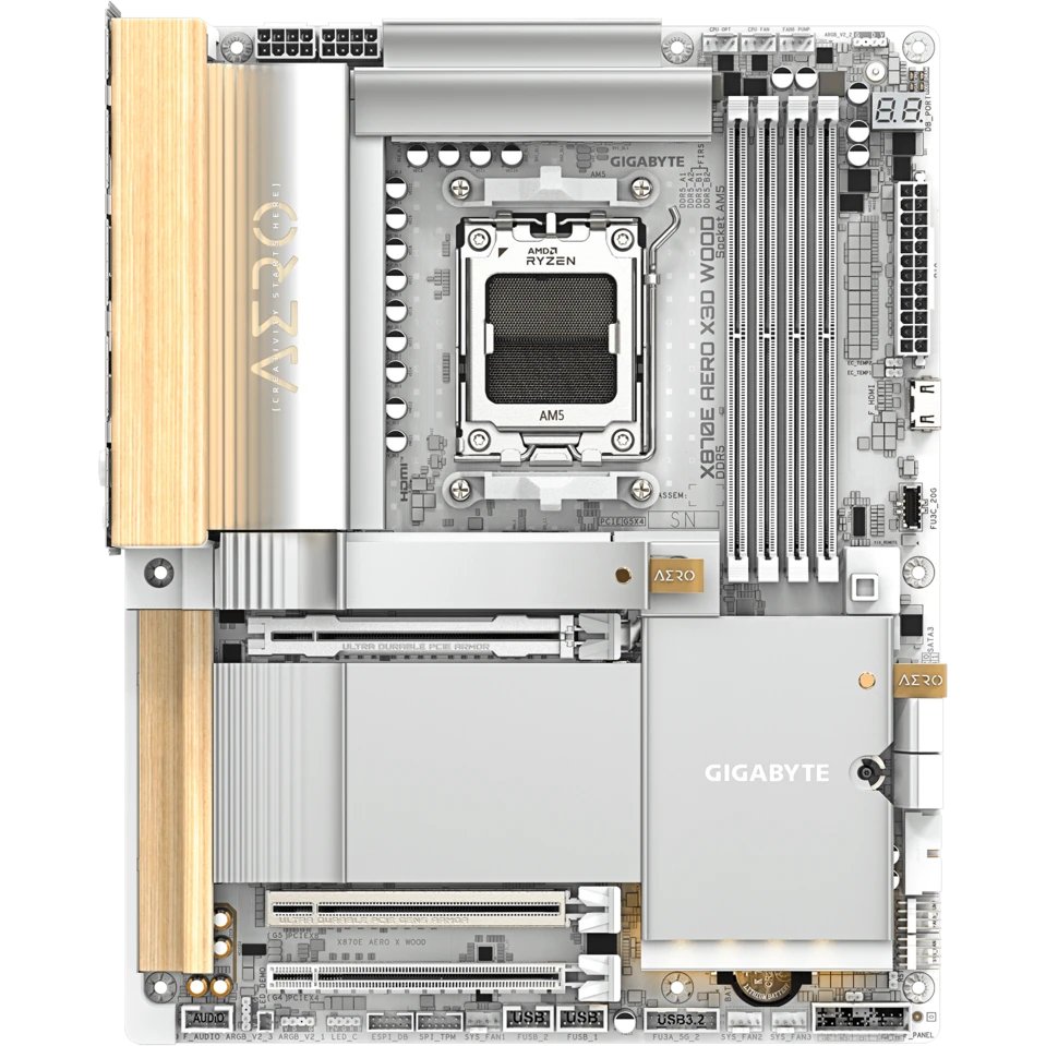 Материнская плата Gigabyte X870E Aero X3D Wood Socket AM5 AMD X870E 4xDDR5 ATX AC`97 8ch(7.1) 2x5Gg RAID+HDMI