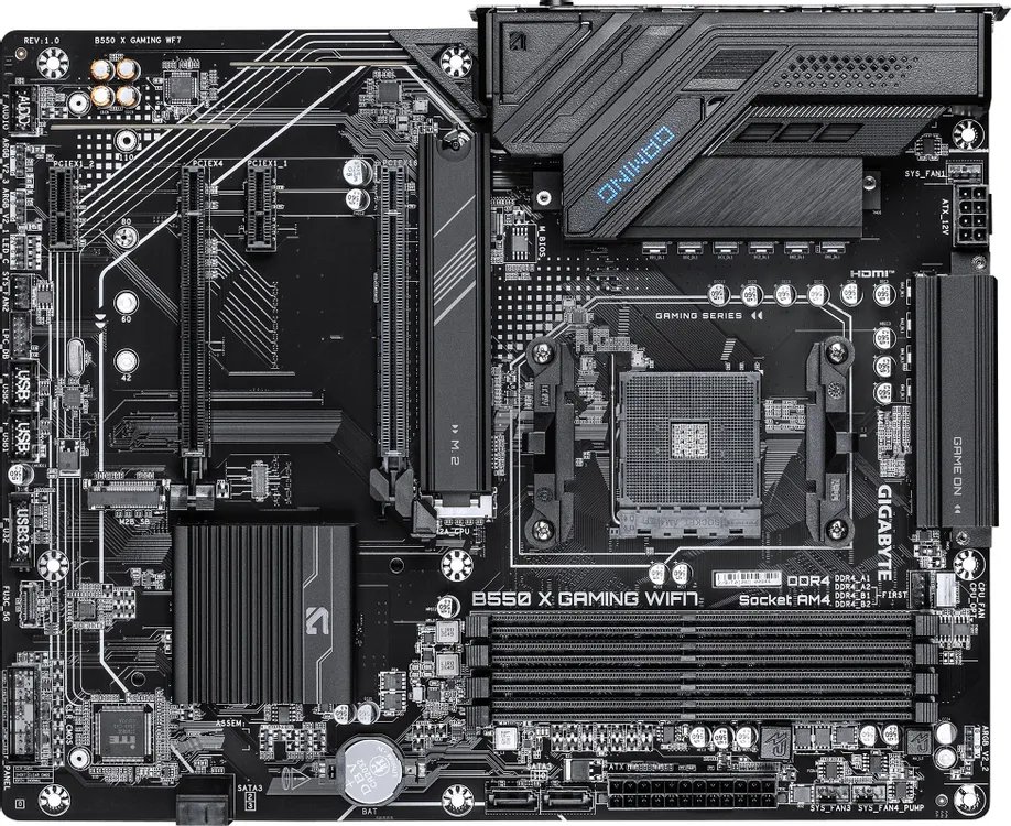 Материнская плата Gigabyte B550 X Gaming Wifi7 Soc-AM4 AMD B550 4xDDR4 ATX AC`97 8ch(7.1) 2.5Gg RAID+HDMI+DP