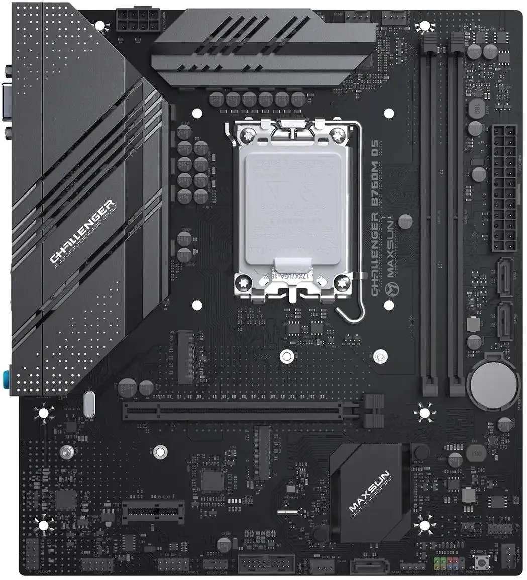 MB s1700 Maxsun MS-Challenger B760M D5 Wifi (6940709660386), 2*DDR5, 1*PCIEx16, 1*PCIEx1, 2*M.2, 6*USB3.2Gen1, 4*USB2.0, 3*SATA3.0, 1G, VGA, HDMI, M-ATX, RTL