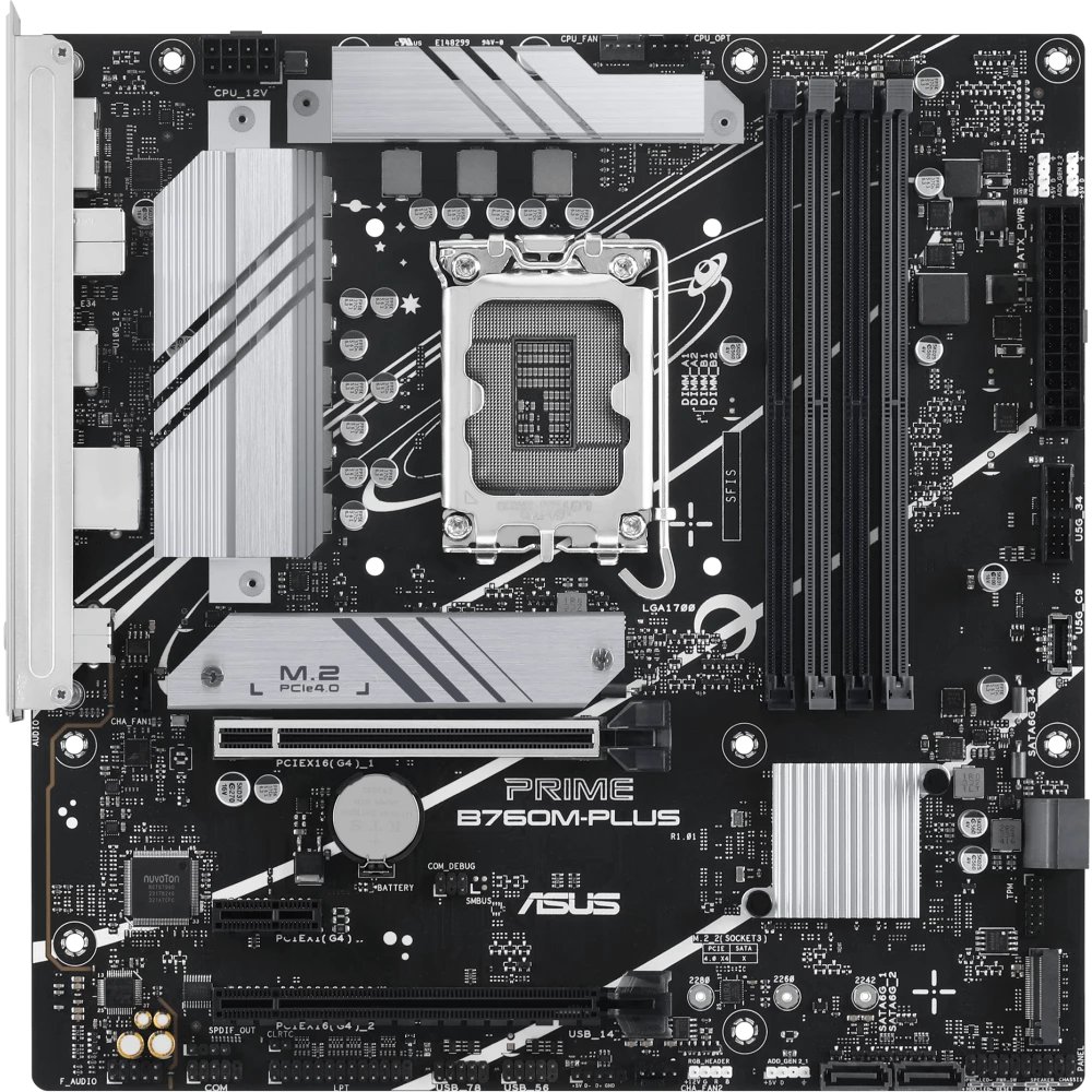 MB s1700 ASUS PRIME B760M-PLUS, Intel B760, 4xDDR5-5600 МГц, 2xPCI-Ex16, 2xM.2, Micro-ATX (90MB1GY0-M0EAY0)
