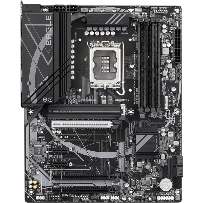 MB s1700 Gigabyte Z790 Eagle, Intel Z790, 4xDDR5-5600 МГц, 3xPCI-Ex16, 3xM.2, Standard-ATX