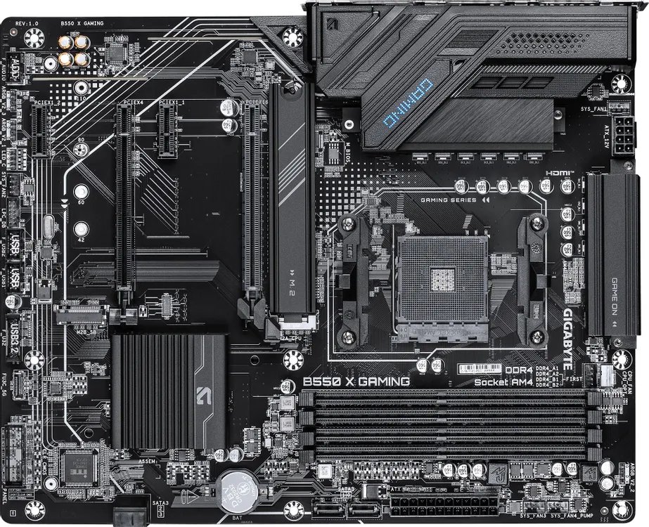 Материнская плата Gigabyte B550 X Gaming Soc-AM4 AMD B550 4xDDR4 ATX AC`97 8ch(7.1) 2.5Gg RAID+HDMI+DP