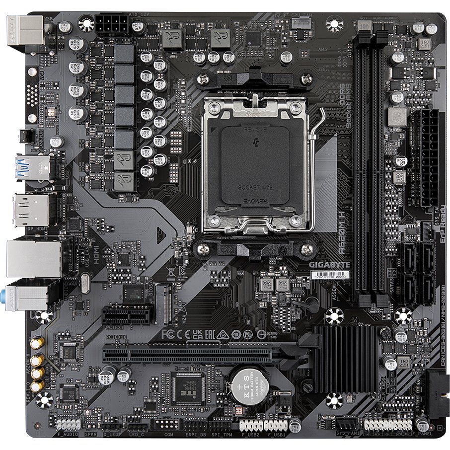 MB sAM5 Gigabyte A620M H, AMD A620, 2xDDR5-5200, HDMI+DP, 1xPCI-Ex16, 1xPCI-Ex1, 4xSATA3(RAID 0/1/10), 1xM.2, 8 Ch Audio, GLan, (4+4)xUSB2.0,