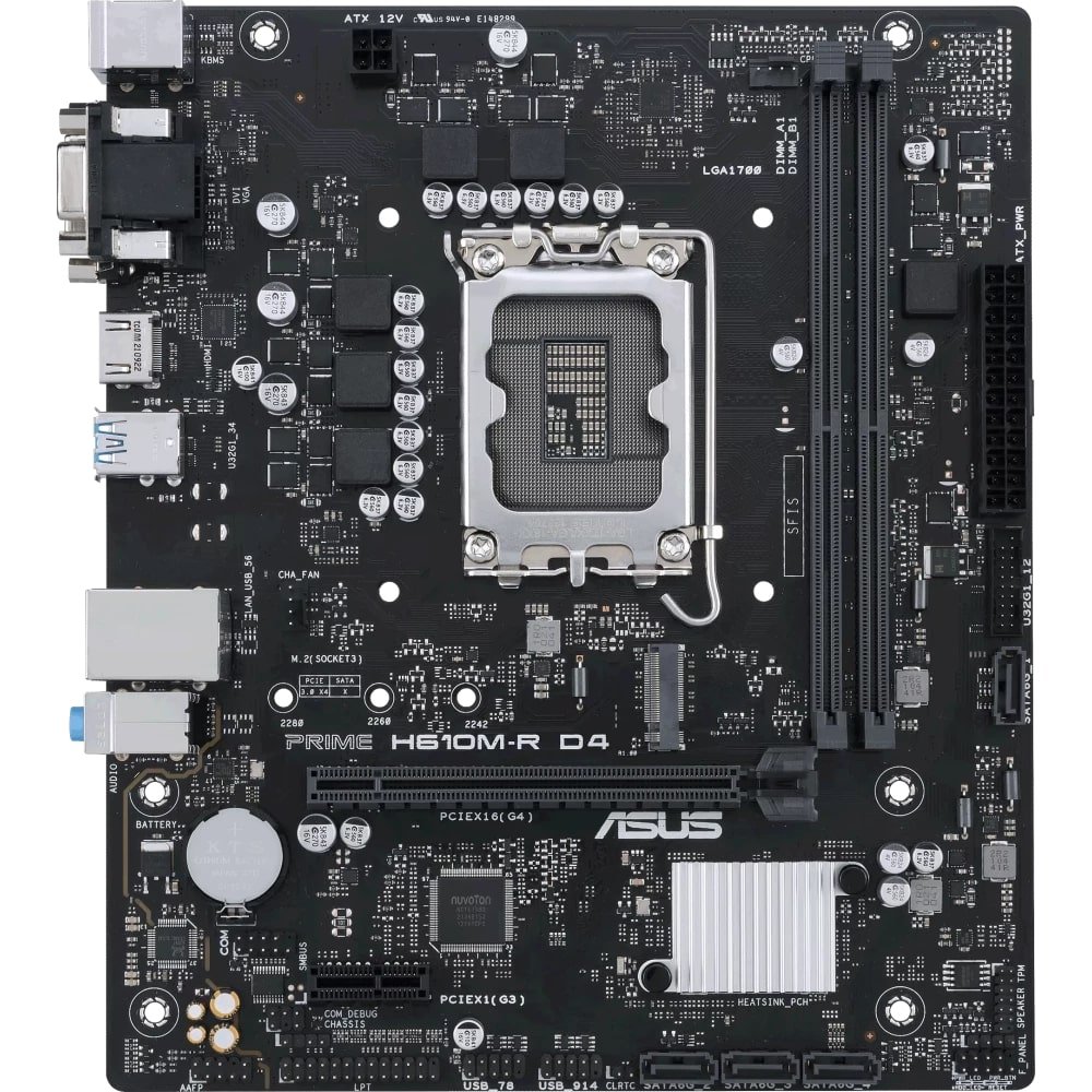 MB s1700 ASUS PRIME H610M-R D4-SI mATX 2xDDR4 PCIEx16 PCIEx1 M.2 HDMI DVI VGA GLAN (90MB1B40-M0ECY0)