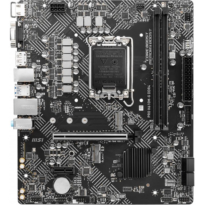 MB s1700 MSI PRO H610M-G DDR4 Intel H610 2xDDR4 mATX AC`97 8ch(7.1) GbLAN+VGA+HDMI+DP