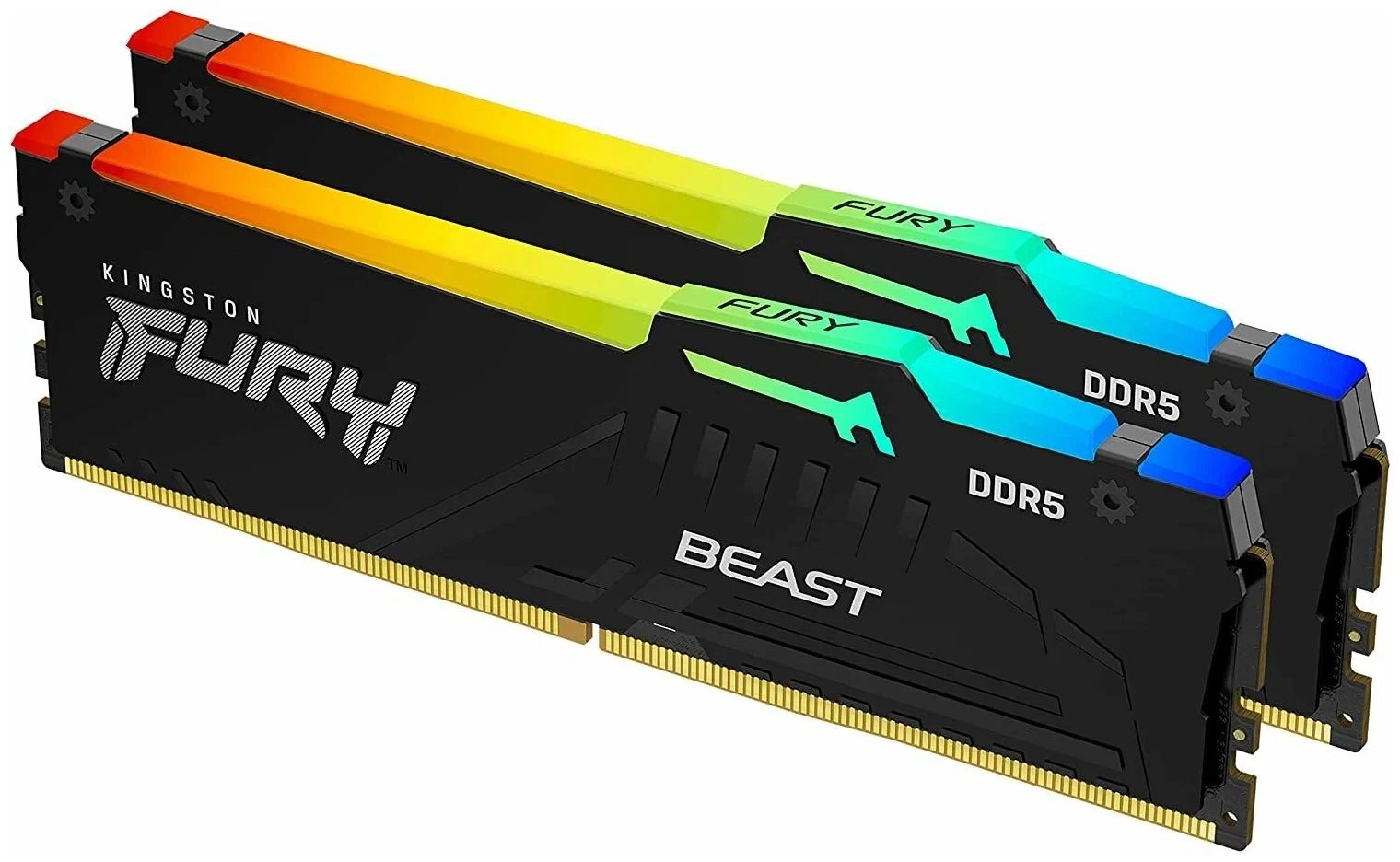ОЗУ Kingston FURY Beast RGB EXPO Gaming Memory (KF560C36BBEAK2-16) DDR5 6000 16GB DIMM Non-ECC, CL36 , 1.35V, (Kit of 2) 1RX16 36-38-38