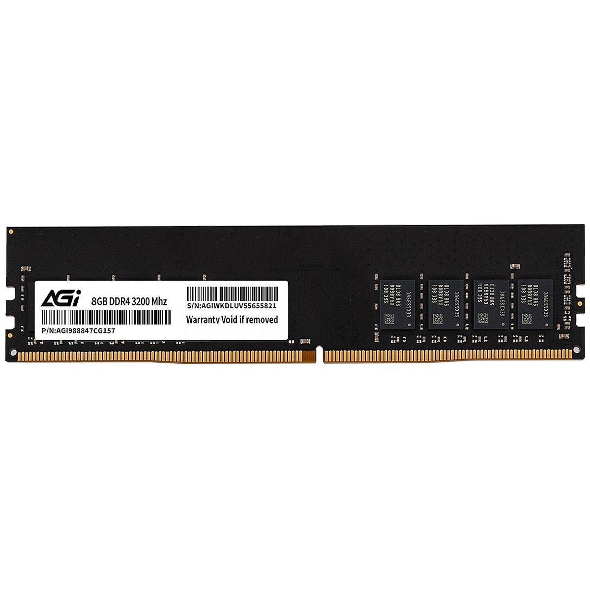 ОЗУ AGI AGI320008UD138-ST DDR4 3200MHz 8GB UDIMM Retail (No Heat Sink (for UDIMM)) -Single tray