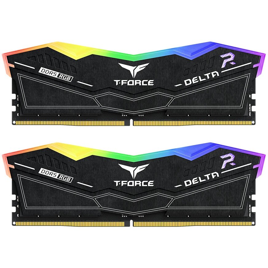 ОЗУ TEAMGROUP T-Force Delta RGB 64GB (FF3D564G6000HC38JDC01) (2x32GB) DDR5 6000MHz CL38 (38-46-46-84) 1.35V / Black