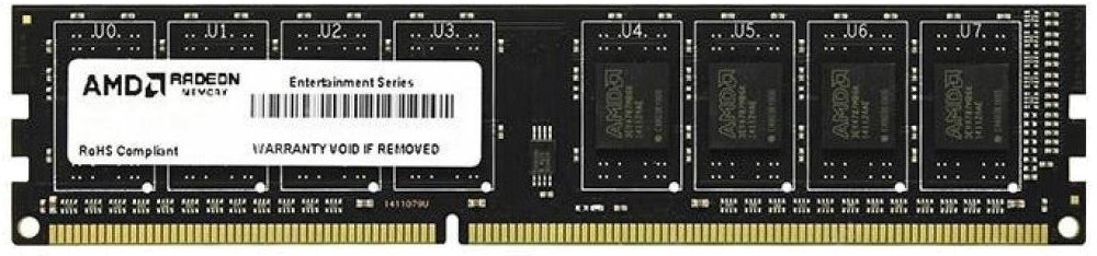 ОЗУ AMD Radeon R5 Entertainment Series R538G1601U2SL-U 8GBDIMM DDR3L 1600 Black Non-ECC, CL11, 1.35V, RTL