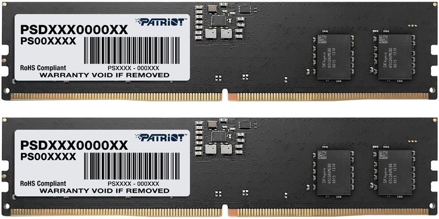 ОЗУ Patriot Signature (PSD532G4800K) DDR5 2x16Gb 4800MHz RTL PC5-38400 CL40 DIMM ECC 288-pin 1.1В