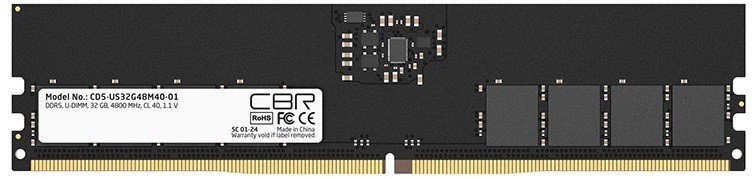 ОЗУ CBR CD5-US32G48M40-01 DDR5 DIMM (UDIMM) 32GB PC5-38400, 4800MHz, CL40, 1.1V