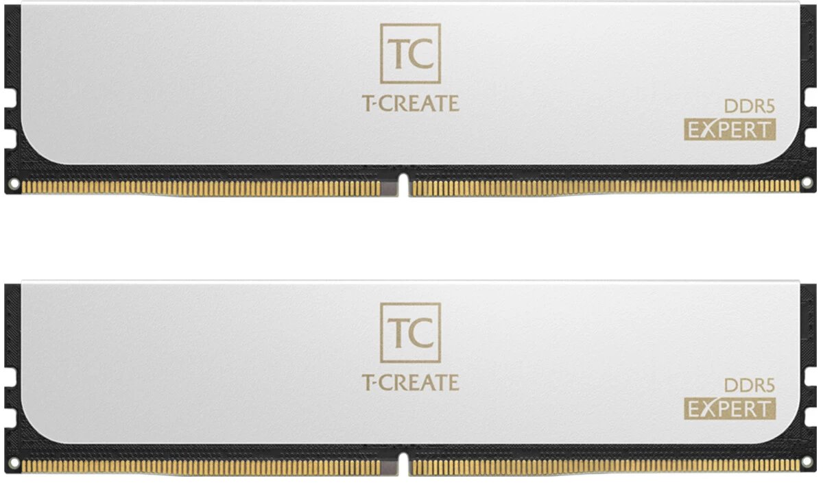 ОЗУ TEAMGROUP T-Create Expert (CTCWD5128G6400HC42CDC01) 128GB (2x64GB) DDR5 6400MHz CL42 (42-52-52-102) 1.25V / White
