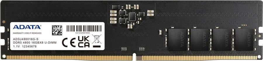 ОЗУ ADATA AD5U480016G-S 16GB DDR5 4800 UDIMM, CL40, 1.1V