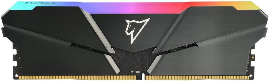 ОЗУ Netac Shadow NTSRD4P32SP-16E DDR4 DIMM 16Gb PC25600, 3200Mhz, RGB, C16 Grey, с радиатором