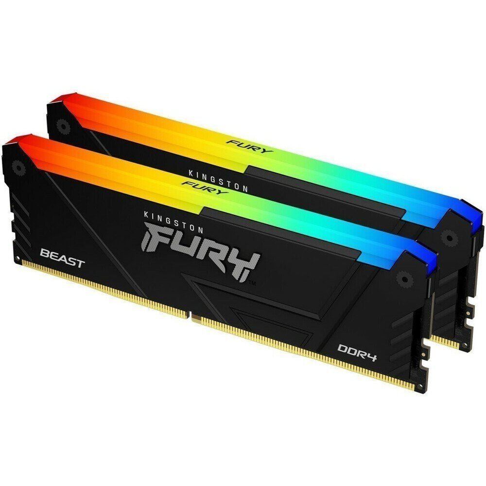 ОЗУ Kingston Fury Beast Black RGB XMP KF436C18BB2AK2/32 32GB DDR4 3600MHz DIMM kit 2x16Gb, CL18, 288-pin 1.35V Non-ECC