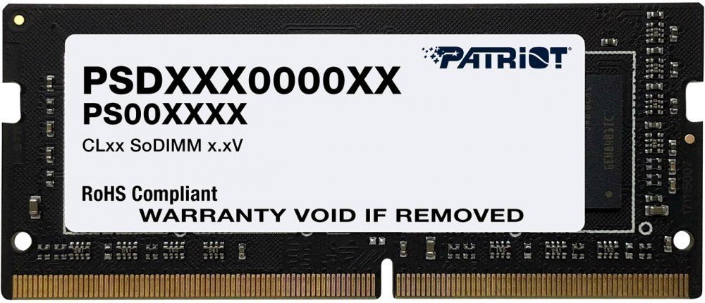 ОЗУ PATRIOT Signature PSD416G32002SSO-DIMM DDR 4 DIMM 16Gb PC25600, 3200Mhz, (retail)