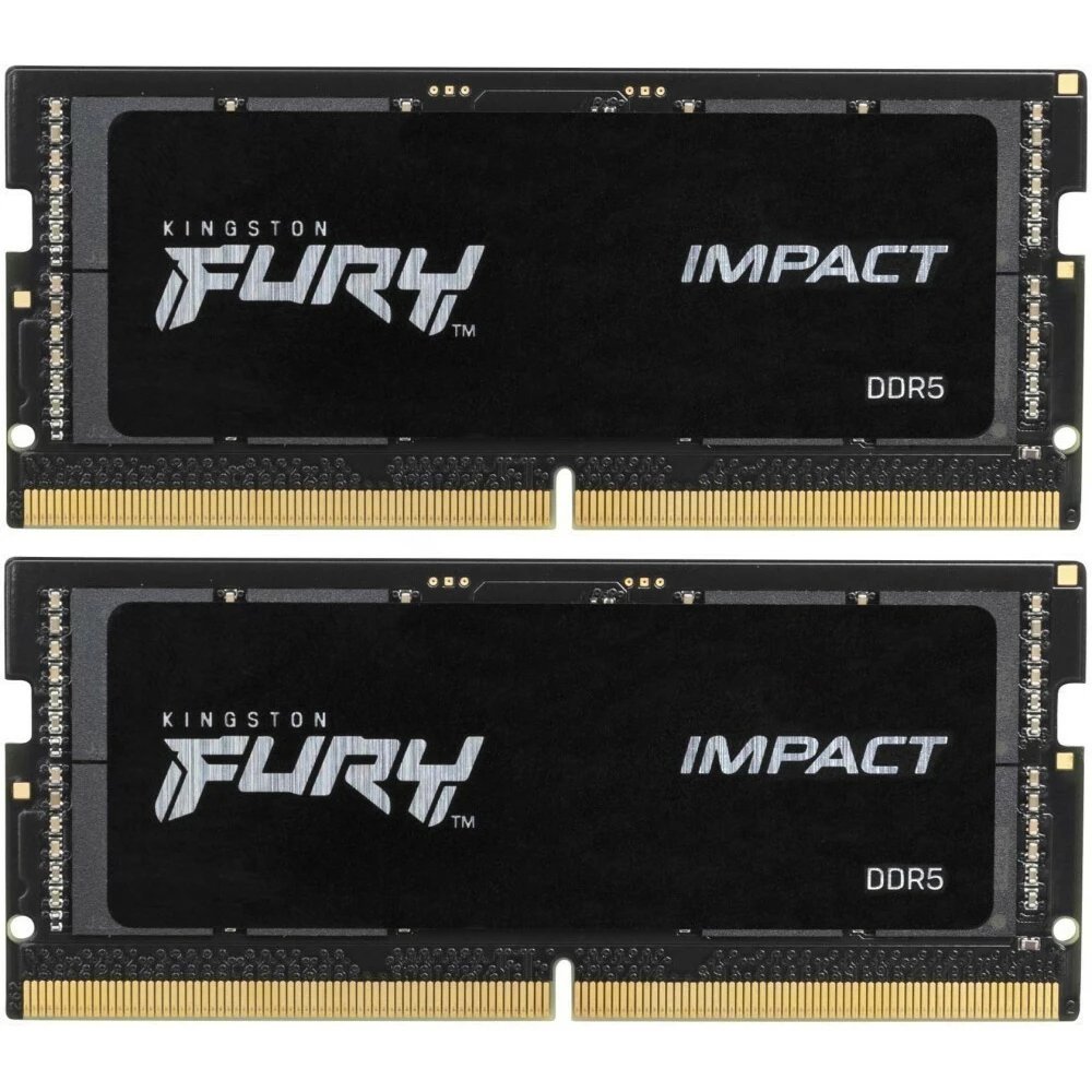 ОЗУ Kingston Fury Impact (KF564S38IBK2-32) SO-DIMM DDR 5 DIMM 32Gb PC44800, 5600Mhz, CL38 (Kit of 2) (retail)