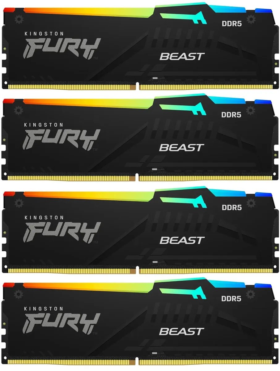 ОЗУ Kingston Fury Beast KF560C40BWAK4-64 DDR5 - 4x 16ГБ 6000МГц, DIMM, Ret
