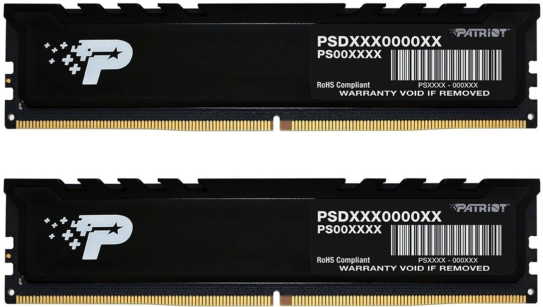 ОЗУ Patriot Signature Premium PSP532G4800KH1 DDR5 2x16GB 4800MHz RTL PC5-38400 CL40 DIMM 288-pin 1.1В kit single rank с радиатором Ret