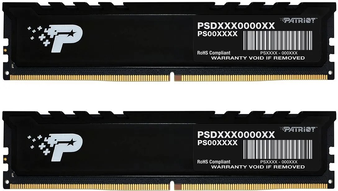 ОЗУ Patriot Signature Premium PSP532G5600KH1 DDR5 2x16GB 5600MHz RTL PC5-44800 CL46 DIMM 288-pin 1.1В kit single rank с радиатором Ret