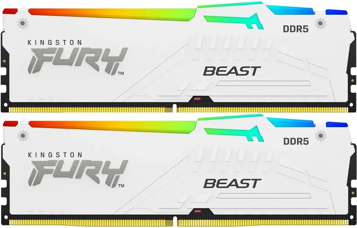 ОЗУ Kingston Fury Beast KF560C30BWEAK2-32 DDR5 - 2x 16ГБ 6000МГц, DIMM, White, Ret