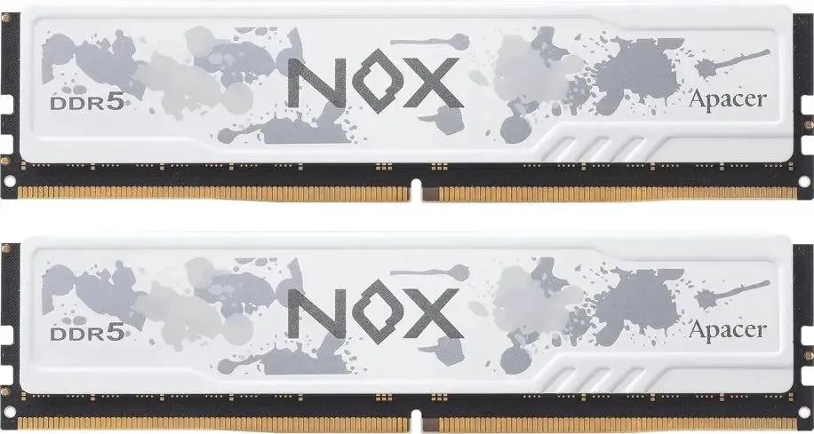 ОЗУ Apacer NOX RGB (AH5U32G60C622MWAA-2) DDR5 32GB 6000MHz DIMM White CL38 1.35V Kit (2x16GB) (Retail) 2048*8 Heat Sink (Retail)