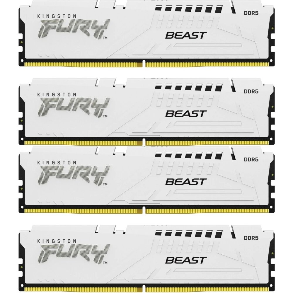 ОЗУ Kingston Fury Beast KF552C40BWK4-128 DDR5 - 4x 32ГБ 5200МГц, DIMM, White, Ret
