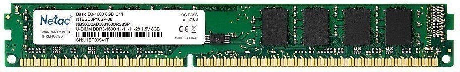 ОЗУ Netac Basic NTBSD3P16SP-08 DDR3 8GB 1600MHz CL11 1.5V